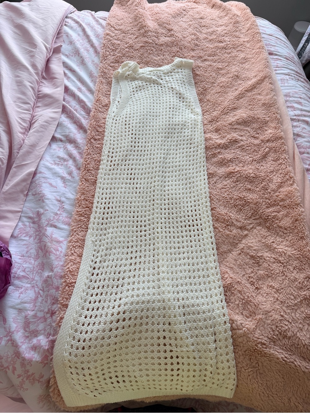 Sleeveless Crochet Maxi Dress in Cream